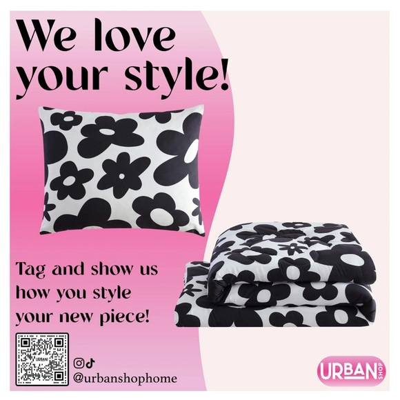 Urban Shop 2-Piece Quilted Comforter set. Twin/XL twin. Geometric Flwrs. NWT - Picture 5 of 16